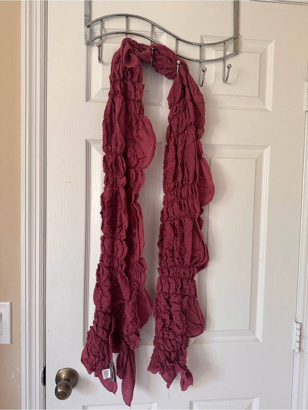 Crinkled Scarf in Wine - Anthropologie